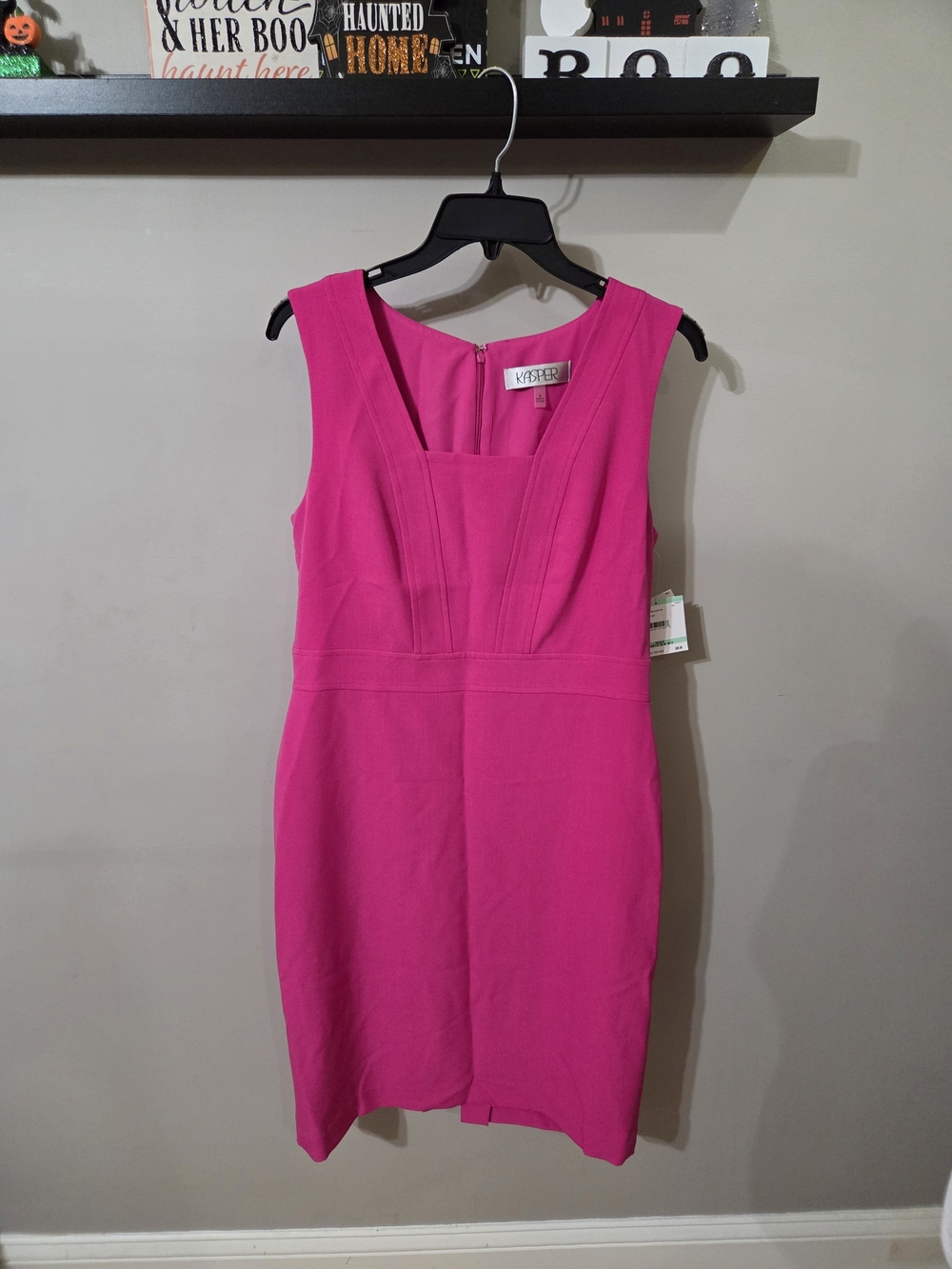 Kasper Hot Pink Sleeveless Sheath Dress